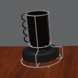 Black  Cups in Holder