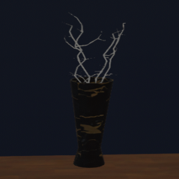 Black & Gold Marble Vase with Branches