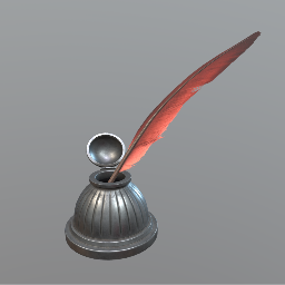 Inkwell with featherpen