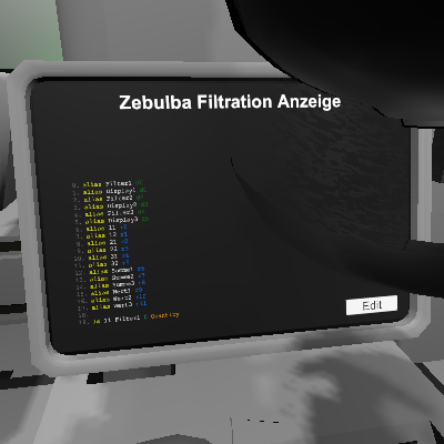 Zebulba Filtration Anzeige