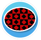 NZ Red Black Diamond Circle