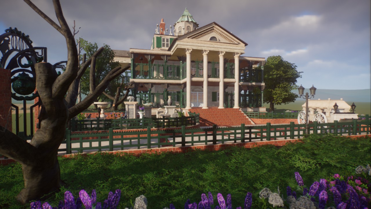 Spooky Disneyland Haunted Mansion House and Timber Wolf Pet Graveyard