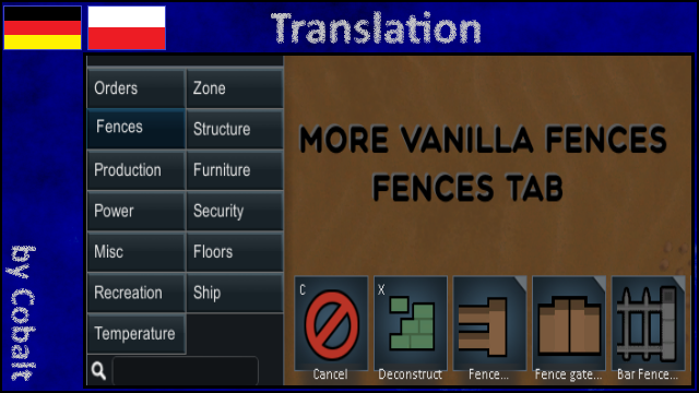 More Vanilla Fences - Fence Tab - German / Polish Translation