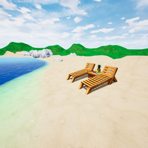 2 Sunbeds with a table / 2 Sonnenliegen mit Tisch