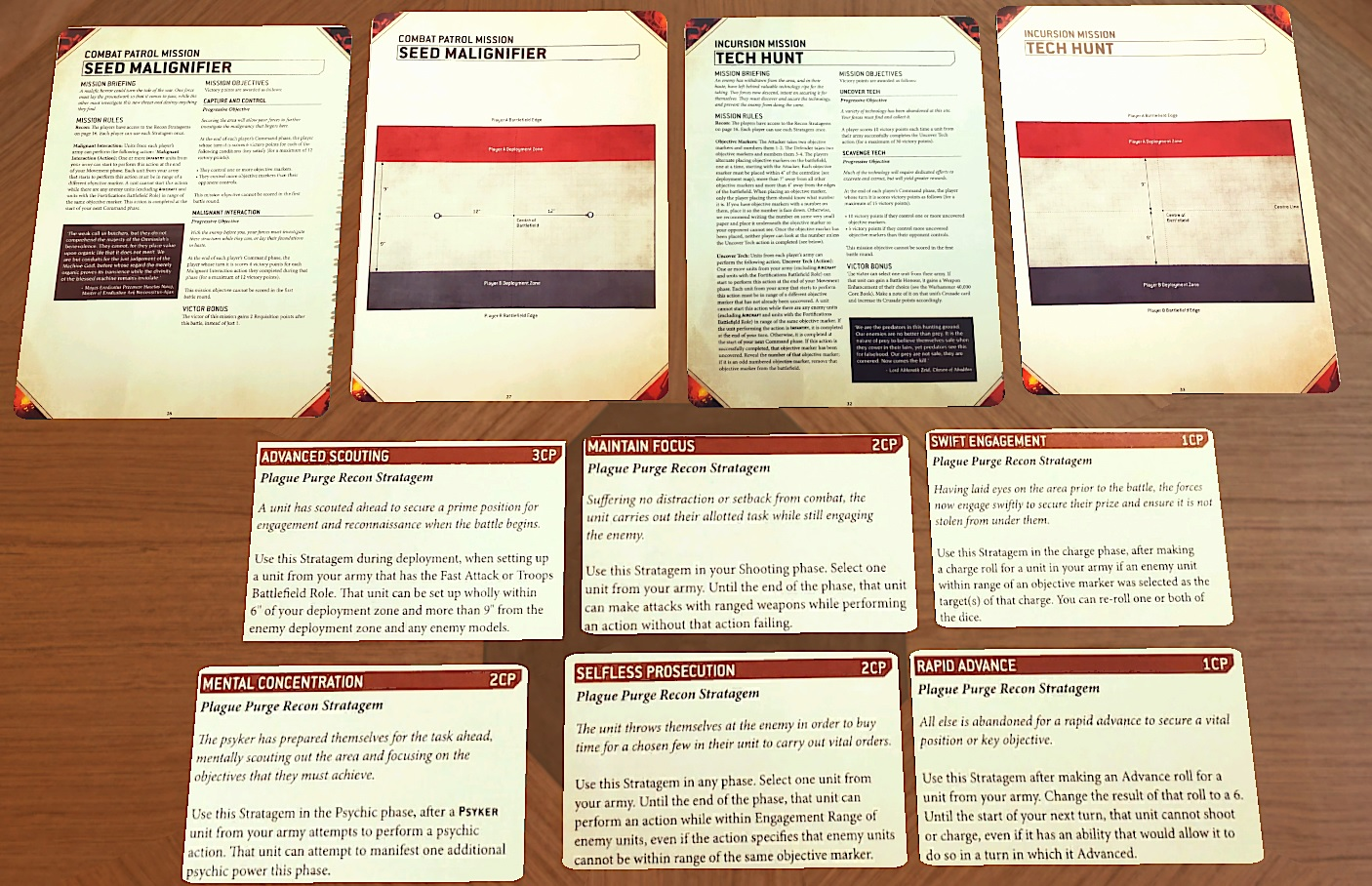 PP Stratagems and Seed Malignifier and Tech Hunt Cards