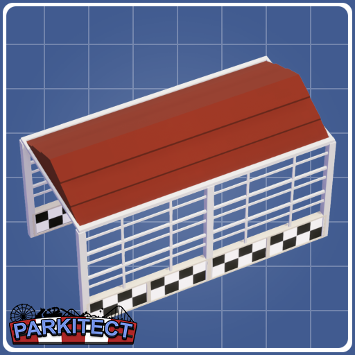 Covered Bridge or Station Cover Section with Checker Pattern Detail (2x1)