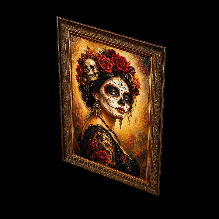 Painting, Sugar Skull 1 (Rectangular) {2D}
