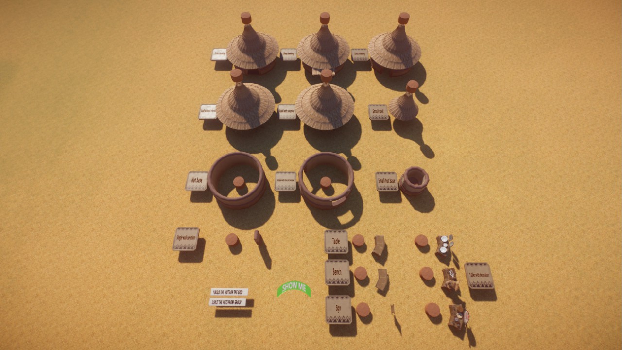Modular african mud hut set