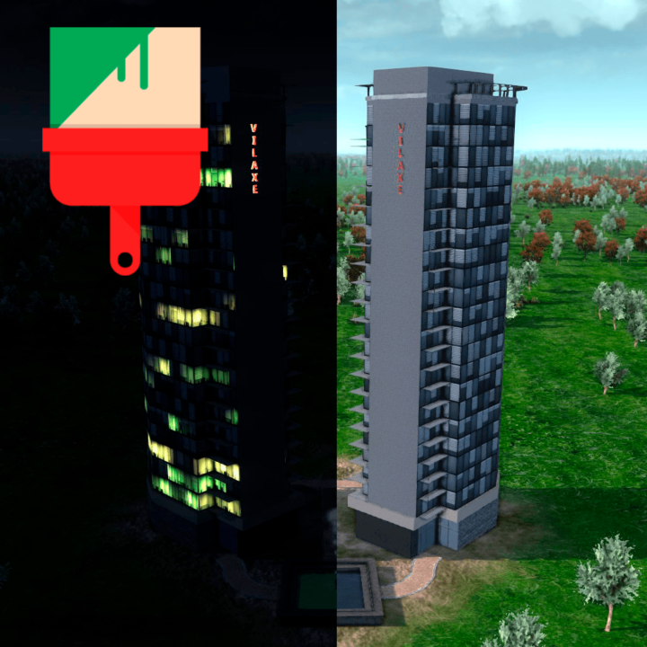 Скин 21 этажное здание (21-storey building) l Vilaxe