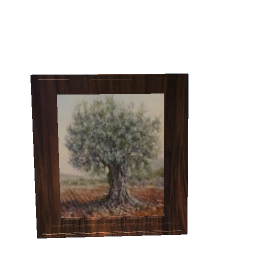Olive tree painting in wooden frame