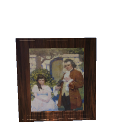 Old oil painting in wooden frame