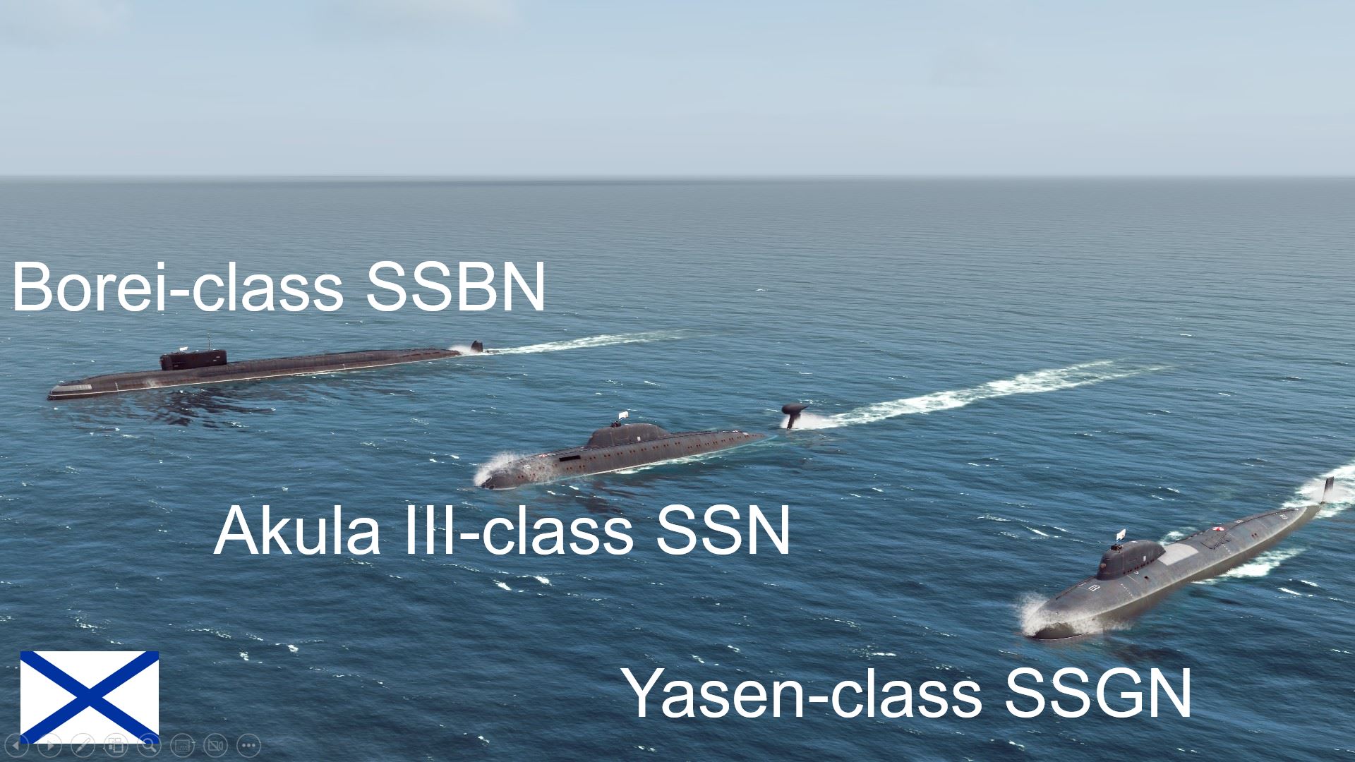 Russian Submarines (Yasen, Akula, Sierra I/II, Oscar II, Belgorod, Typhoon,Delta IV classes)