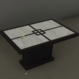 Asian Inspired Dining Table White Marble