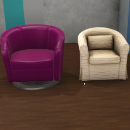 Barrel Chair Dark Magenta Leather