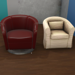 Barrel Chair Maroon Leather