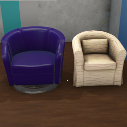 Barrel Chair Violet Leather