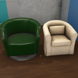 Barrel Chair Hunter Green Leather