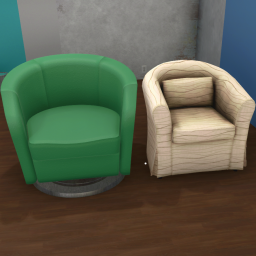Barrel Chair Sea Green Leather