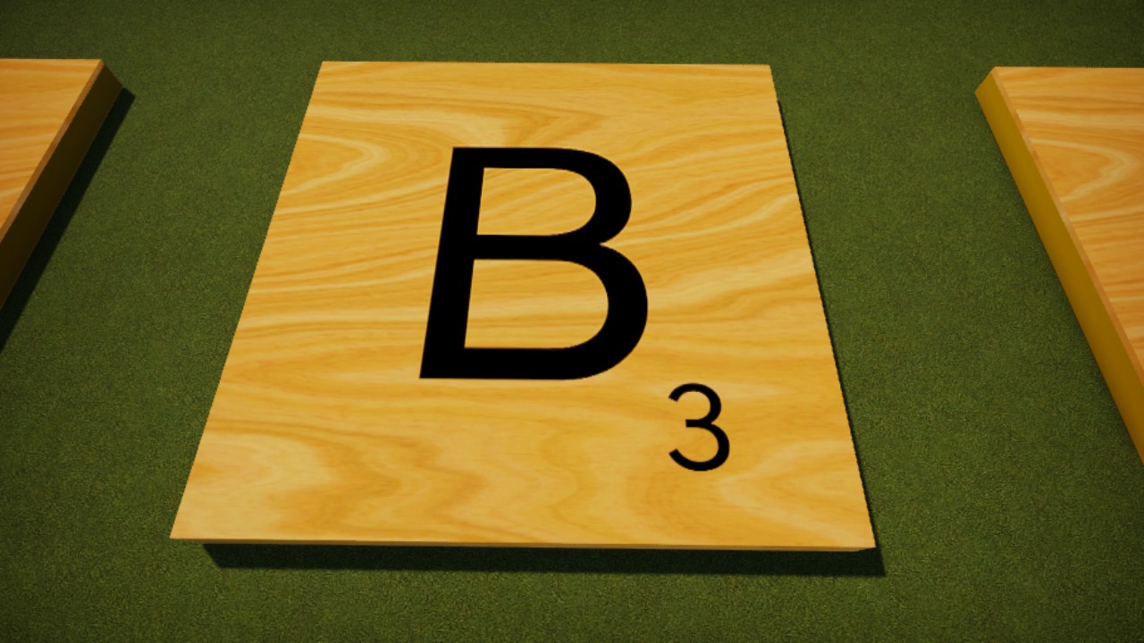 Scrabble Tile Wood Letter B 8mx8m