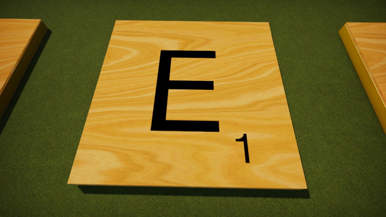 Scrabble Tile Wood Letter E 8mx8m