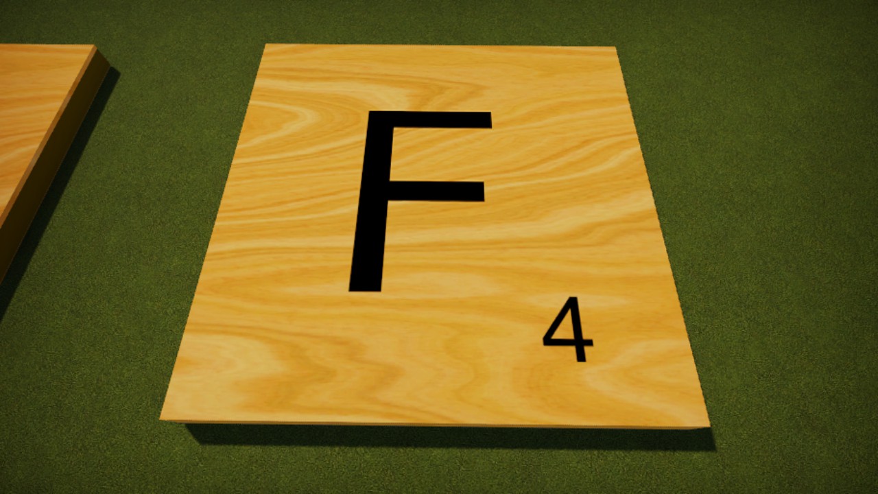 Scrabble Tile Wood Letter F 8mx8m