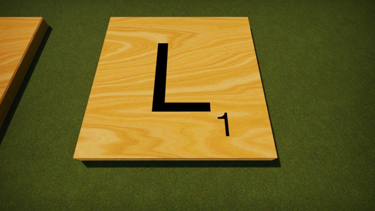 Scrabble Tile Wood Letter L 8mx8m