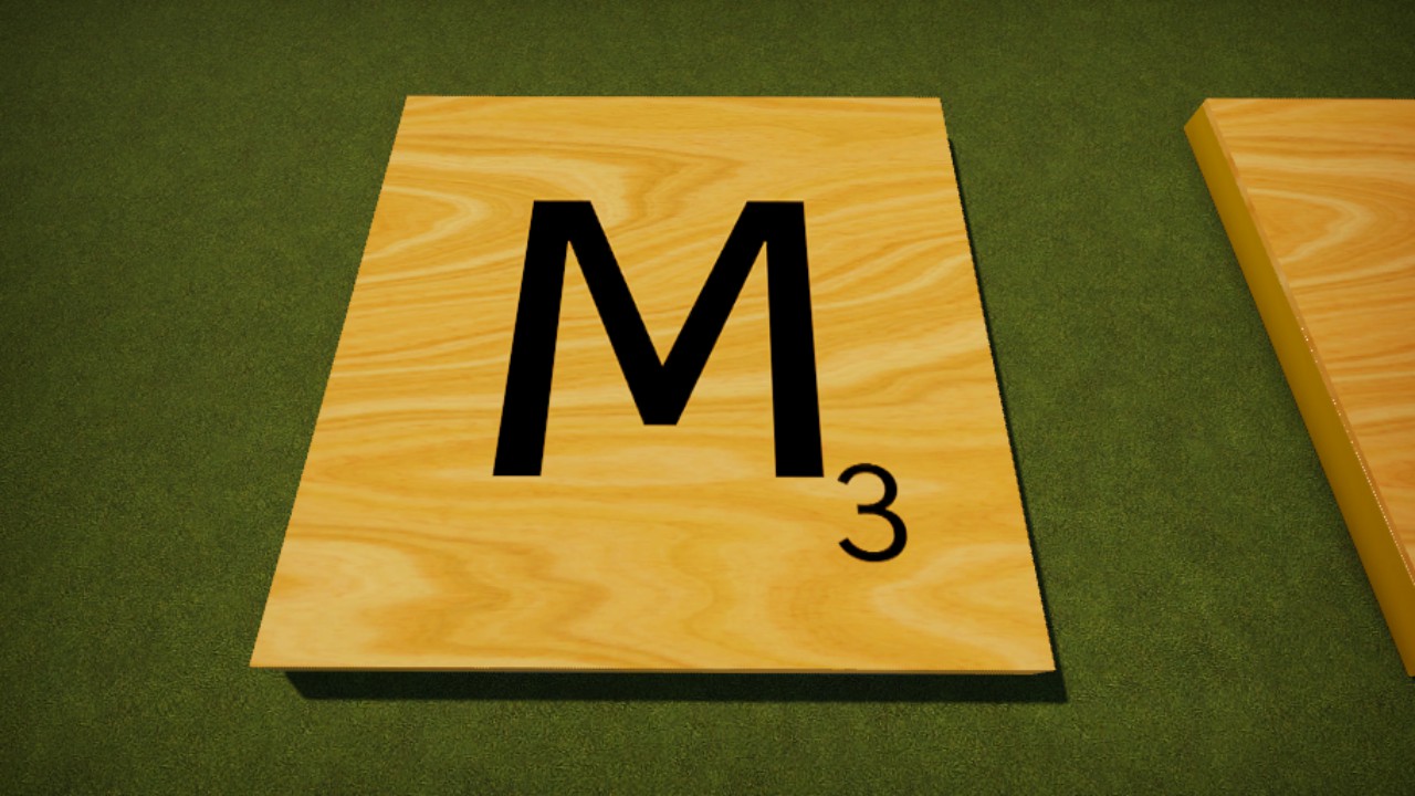Scrabble Tile Wood Letter M 8mx8m