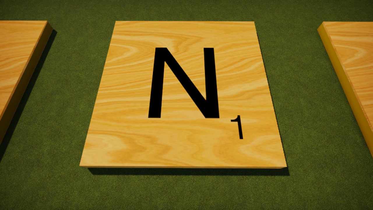 Scrabble Tile Wood Letter N 8mx8m