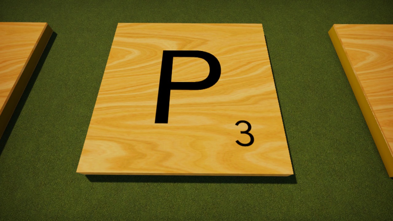 Scrabble Tile Wood Letter P 8mx8m