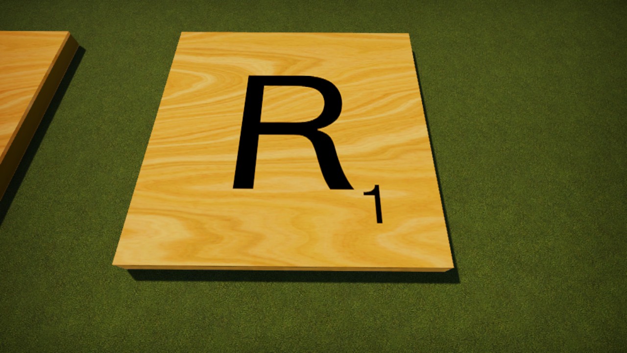 Scrabble Tile Wood Letter R 8mx8m