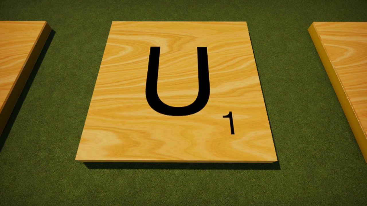 Scrabble Tile Wood Letter U 8mx8m