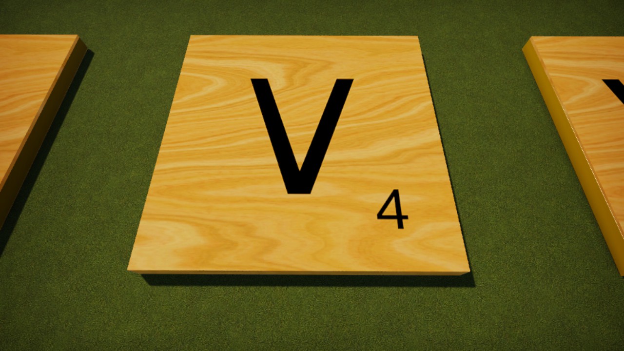 Scrabble Tile Wood Letter V 8mx8m