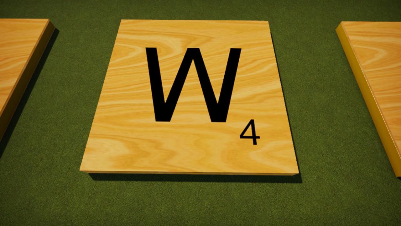 Scrabble Tile Wood Letter W 8mx8m