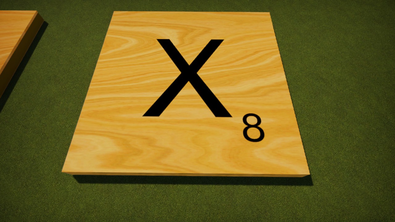 Scrabble Tile Wood Letter X 8mx8m