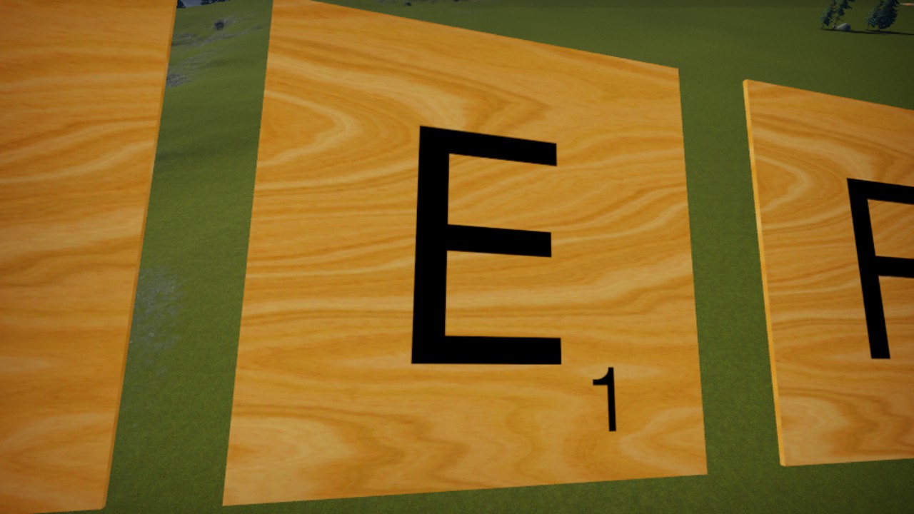 Scrabble Tile Wood Letter E Simple Placement