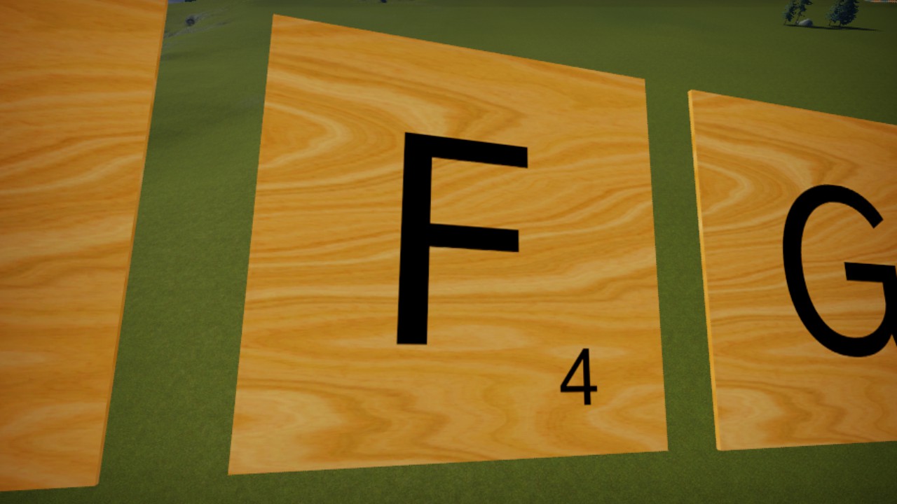 Scrabble Tile Wood Letter F Simple Placement
