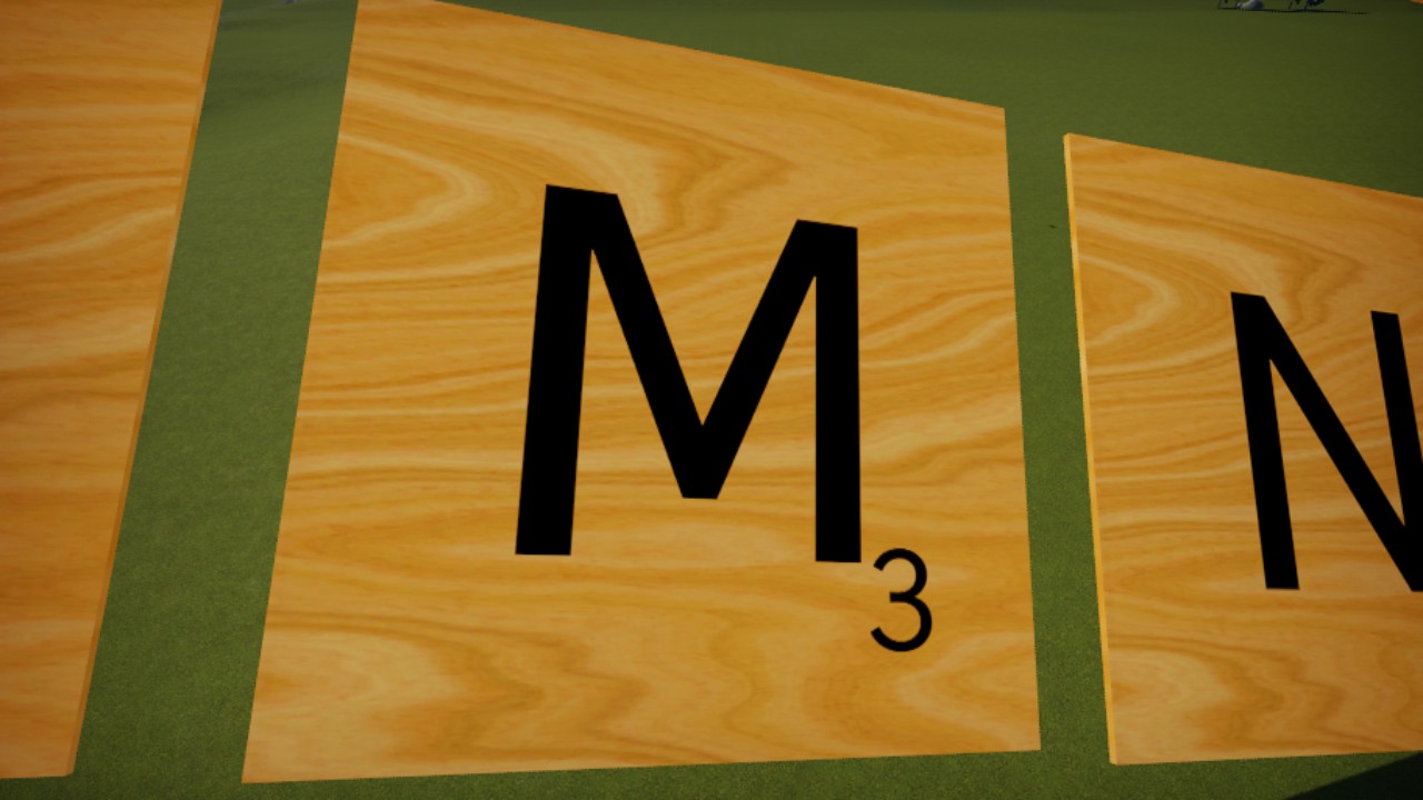 Scrabble Tile Wood Letter M Simple Placement