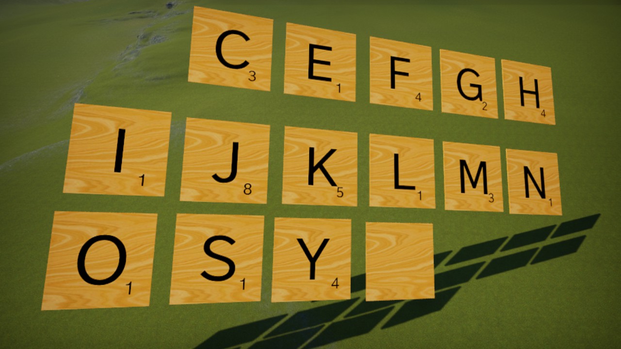 Scrabble Tiles Wood Set 1 - Simple Placement Tiles