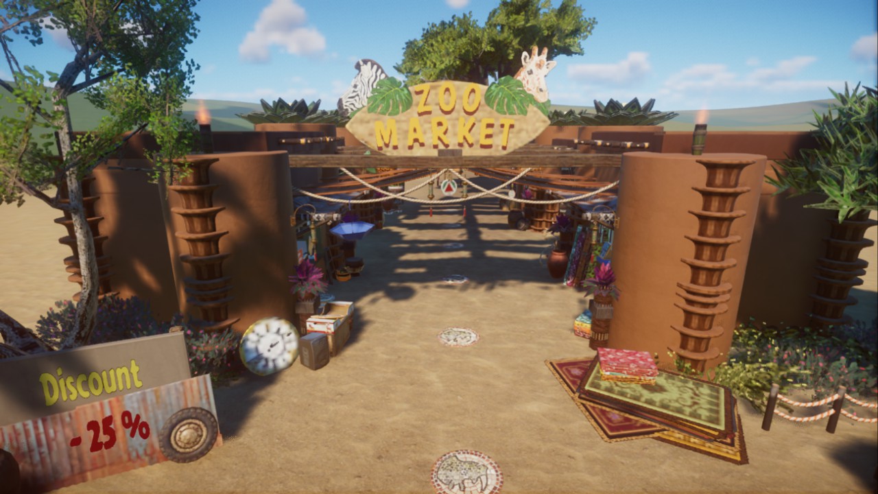 🛍️ Zoo market with shops 🛍️