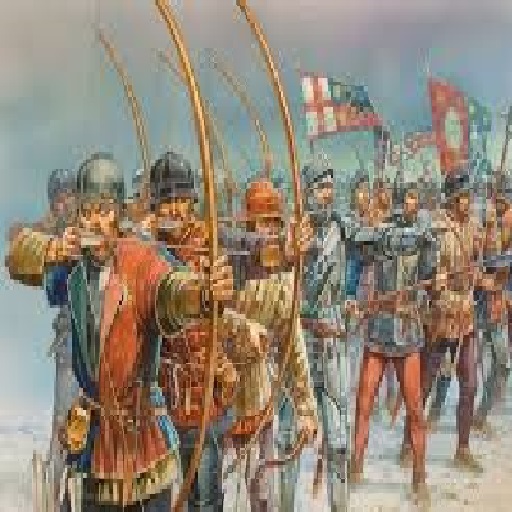 English Longbowmen/women and French Knights.