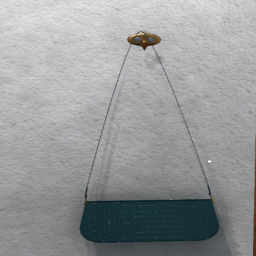 Hanging Small Purse Dark Teal Alligator