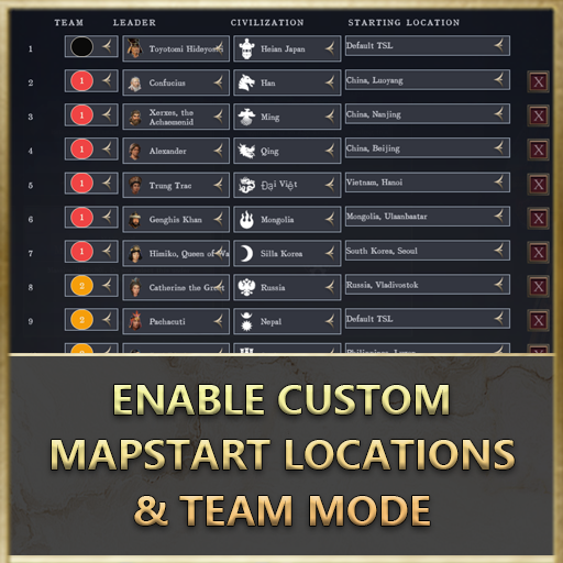 Custom Start Locations & Team Mode
