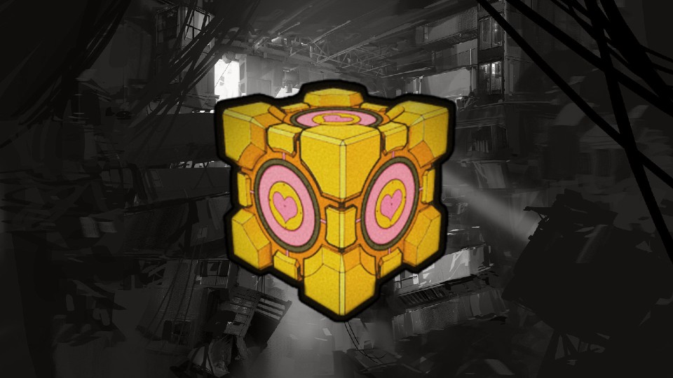 Golden cube ][ Cube companion from portal 2