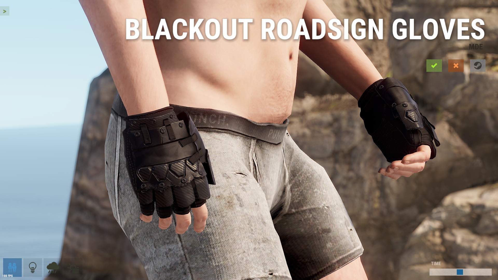 Blackout Roadsign Gloves