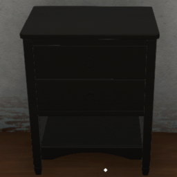 Bedside Table Black Wood