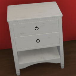 Bedside Table White Painted Wood