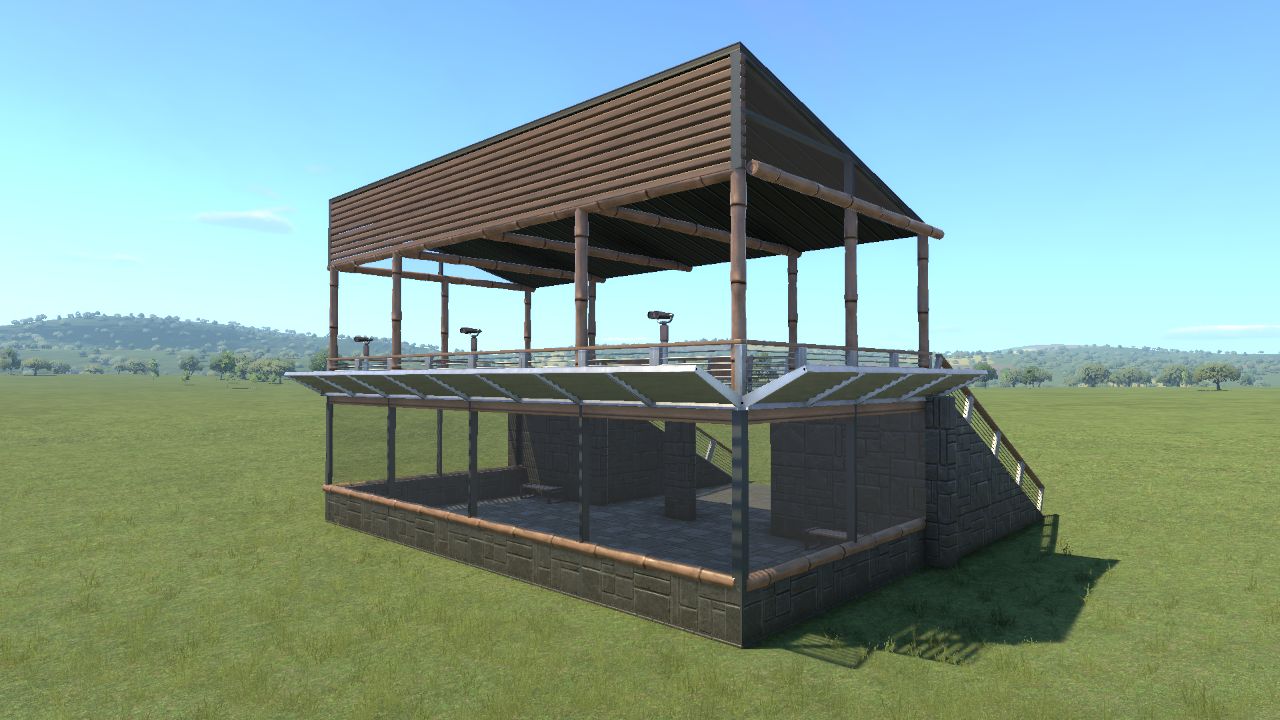 Platform and glass viewing with binoculars