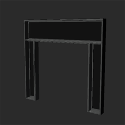 door frame with skylight light grey 300 275