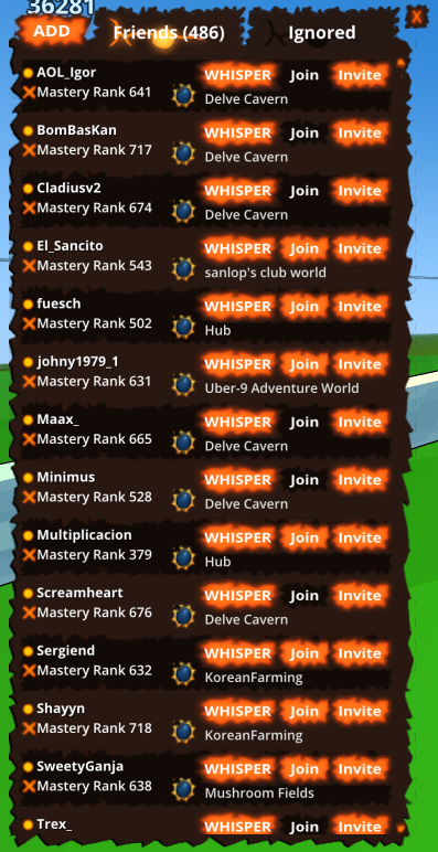 Lava UI friendlist