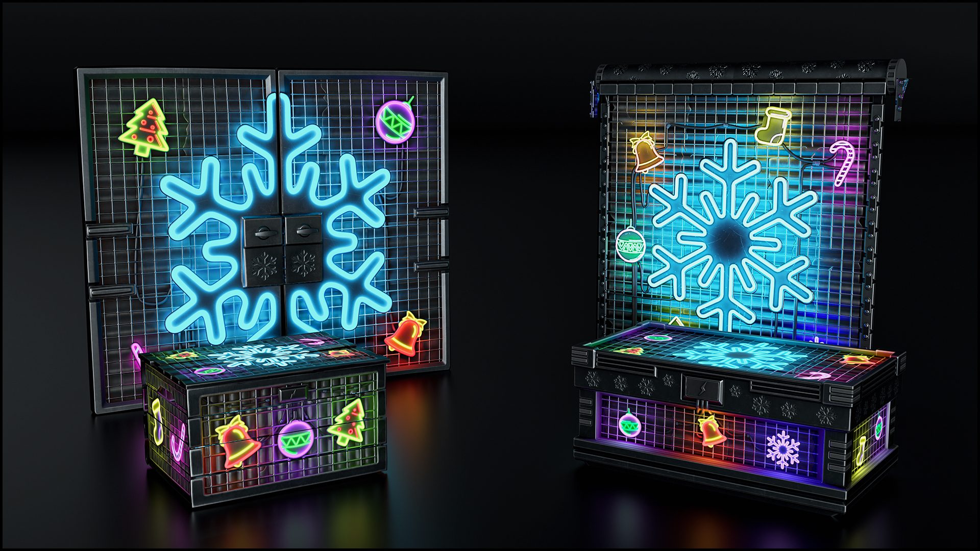 Neon Snowflake Small Box